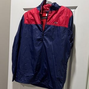 Vineyard Vines Red and Blue Pullover Raincoat - Size Small